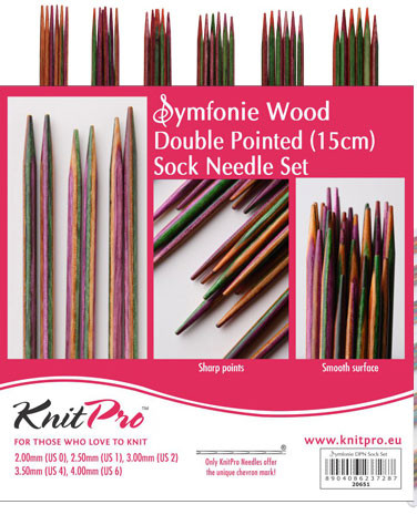 Набор чулочных спиц KnitPro Symfonie Wood 15 см (арт. 20610)