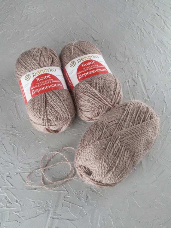 Пряжа Пехорка «Деревенская» - (388 - Темная верба)