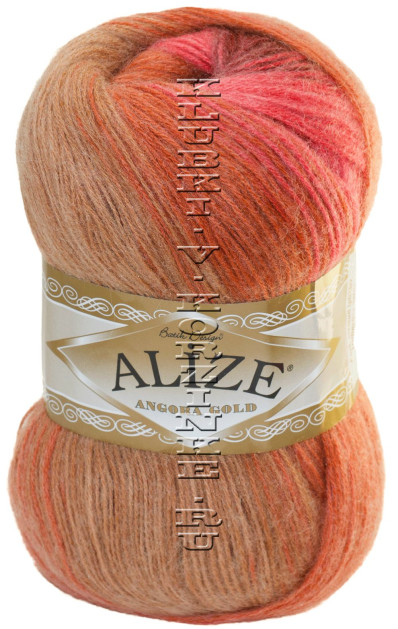 Пряжа ANGORA GOLD BATIK Alize - (6913  -  Рыжий, оранжевый, алый)
