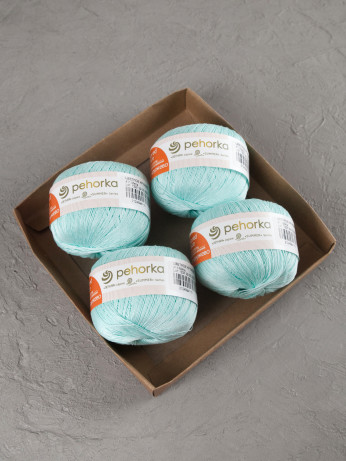 Пряжа Пехорка «Цветное кружево» - (411 - Мята)