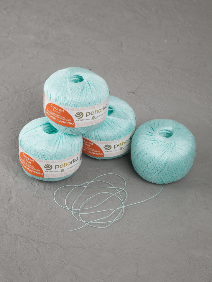 Пряжа Пехорка «Цветное кружево» - (411 - Мята)