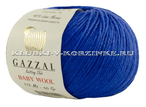 Пряжа GAZZAL (Газзал) &quot;BABY WOOL&quot; - (830 - Синий) 50 г / 175 м40% мериносовая шерсть, 40% полиакрил, 20% кашемир