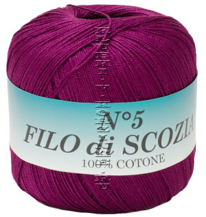 Пряжа Filo di Scozia №5 - (107 - Слива) 50 г / 226 м100% мерсеризованный хлопок