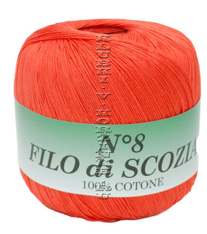 Пряжа Filo di Scozia №8 - (105 - Ярко - алый) 50 г / 340 м100% мерсеризованный хлопок