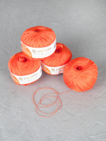Пряжа Пехорка «Цветное кружево» - (396 - Настурция)