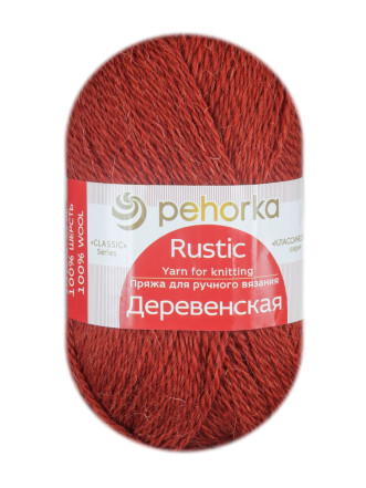 Пряжа Пехорка «Деревенская» - (487 - Красное дерево)
