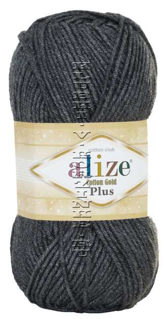 Пряжа Cotton Gold Plus Alize - (182 - Серый меланж)