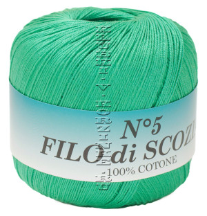 Пряжа Filo di Scozia №5 - (53 - Ярко - зелёный) 50 г / 226 м100% мерсеризованный хлопок