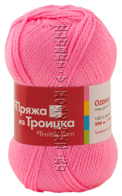 Пряжа Троицкая «Огонек» - (160 - Розовый)