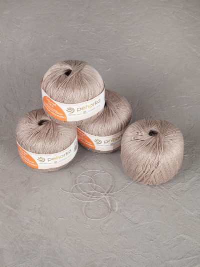 Пряжа Пехорка «Цветное кружево» - (124 - Песочный)