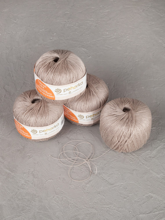 Пряжа Пехорка «Цветное кружево» - (124 - Песочный)