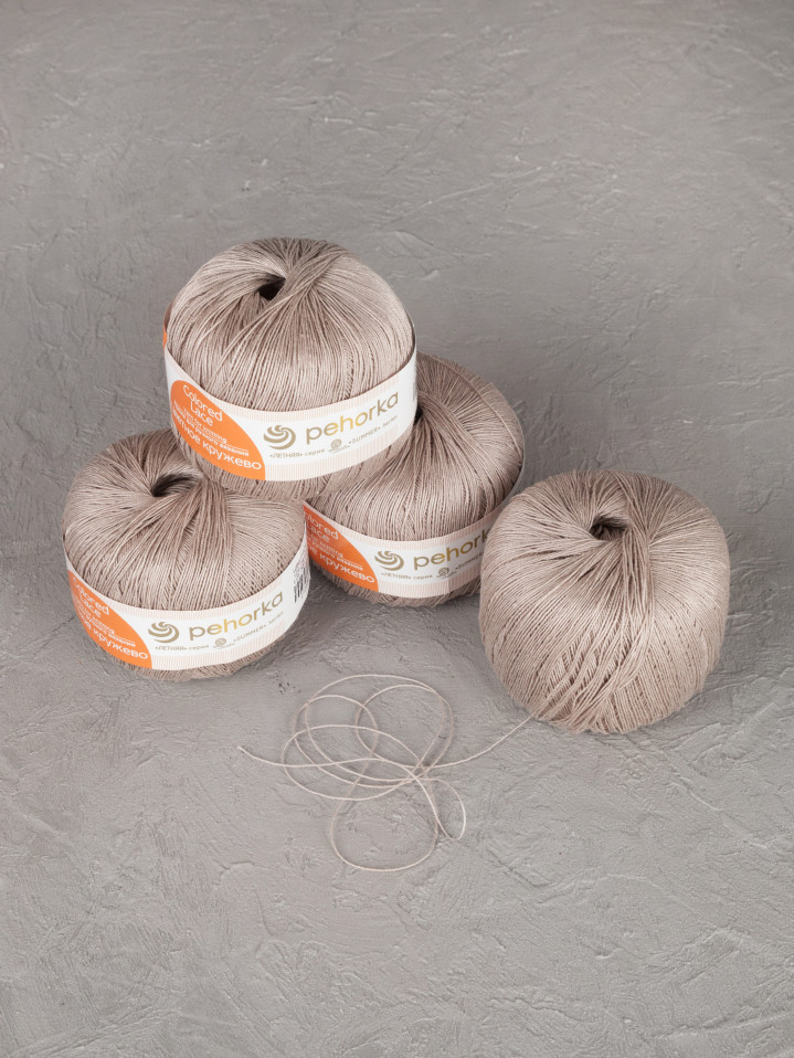 Пряжа Пехорка «Цветное кружево» - (124 - Песочный)