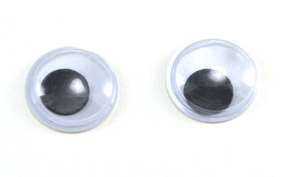 Глаза круглые с бегающими зрачками d 18 мм (MER-18 - черно-белые)