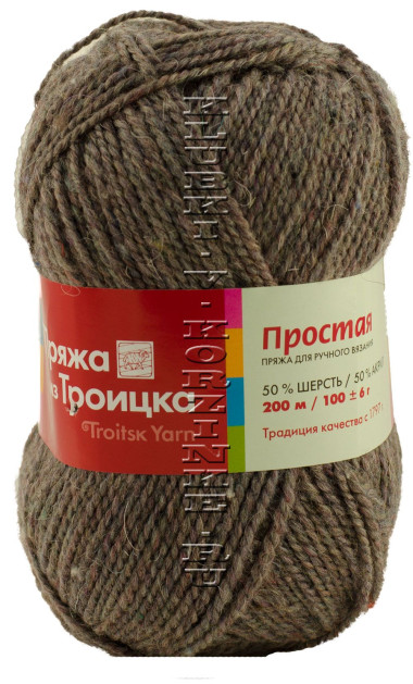 Пряжа Троицкая «Простая» - (1957 - Серо-сиреневый меланж)