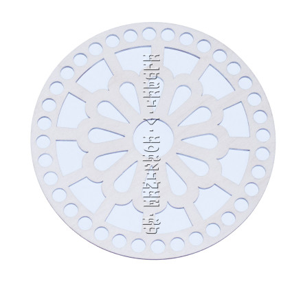 Резная деревянная крышка для корзины, круг, "Ромашка" 15 см 