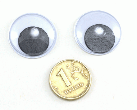 Глаза круглые с бегающими зрачками d 24 мм (MER-24 - черно-белые)