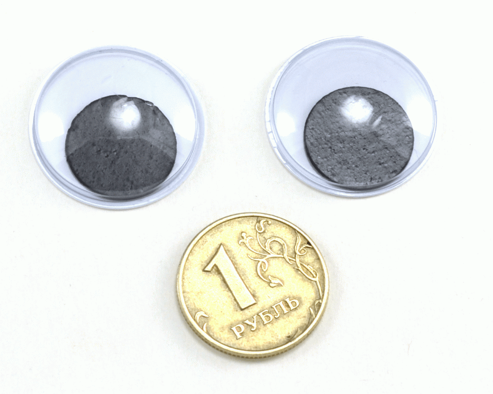 Глаза круглые с бегающими зрачками d 24 мм (MER-24 - черно-белые)