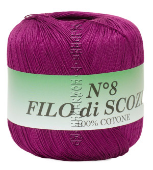 Пряжа Filo di Scozia №8 - (107 - Слива) 50 г / 340 м100% мерсеризованный хлопок