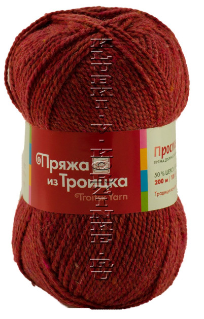 Пряжа Троицкая «Простая» - (3712 - Ягода, меланж)