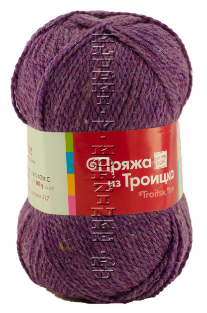 Пряжа Троицкая «Простая» - (2983 - Тем.фиалка, меланж)