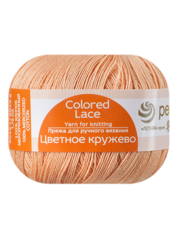 Пряжа Пехорка «Цветное кружево» - (99 - Абрикос)