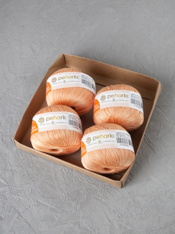 Пряжа Пехорка «Цветное кружево» - (99 - Абрикос)