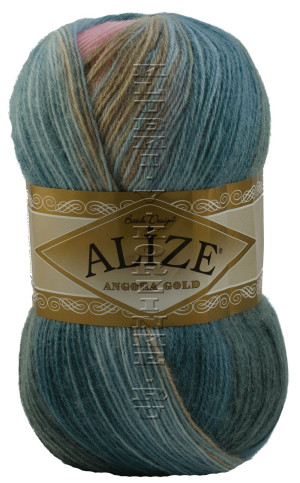 Пряжа ANGORA GOLD BATIK Alize - (2970 - Голубой, розовый, беж) 100 г / 550 м20% шерсть 80% акрил