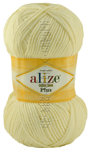 Пряжа Cotton Gold Plus Alize - (01 - Кремовый)