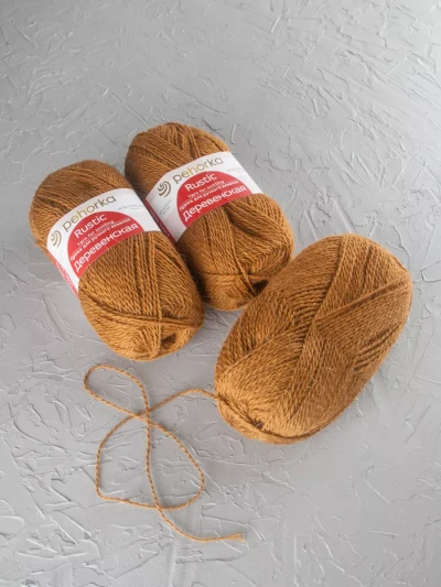 Пряжа Пехорка «Деревенская» - (44 - Золотистый)