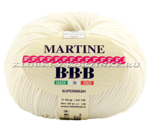 Пряжа Martine BBB - (7800 - Молочный) 50 г / 145 м100% мериносовая шерсть экстра