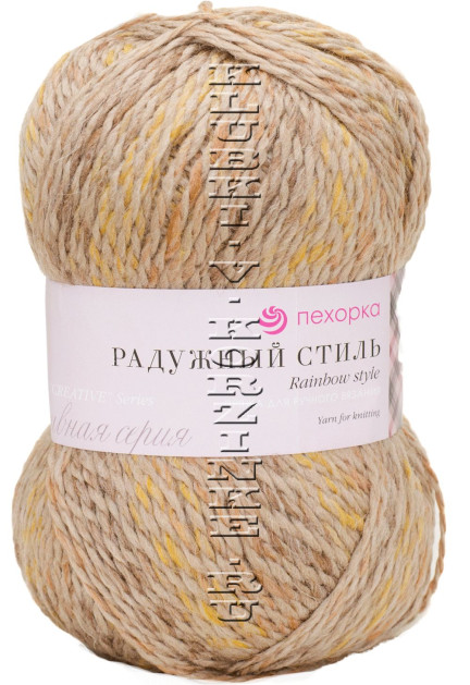 Пряжа Пехорка «Радужный стиль» - (1038 -  Мулине бежевый, листопад)