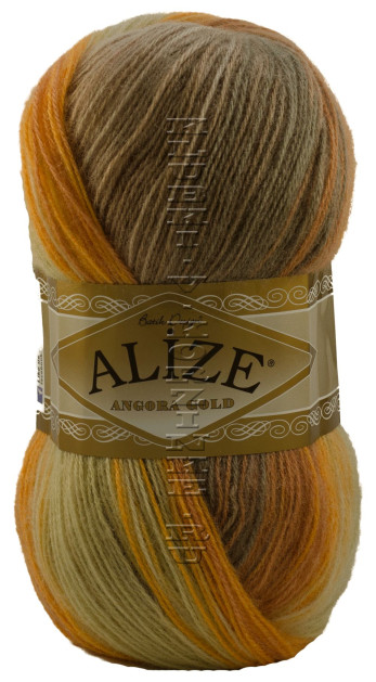 Пряжа ANGORA GOLD BATIK Alize - (4741 - Беж, оранжевый, св.коричневый)