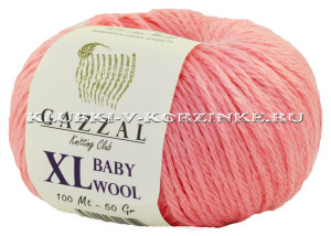 Пряжа GAZZAL BABY WOOL XL - (828 XL - Розовый) 50 г / 100 м40% мериносовая шерсть, 40% полиакрил, 20% кашемир па