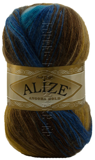 Пряжа ANGORA GOLD BATIK Alize - (6274 - Синий, коричневый, бирюзовый)