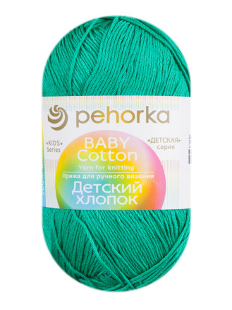 Пряжа Пехорка «Детский хлопок» - (335 - Изумруд)