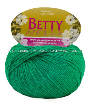 Пряжа Betty - (53 - Изумрудный) 50 г / 125 м100% египетский мерсеризованный хлопок