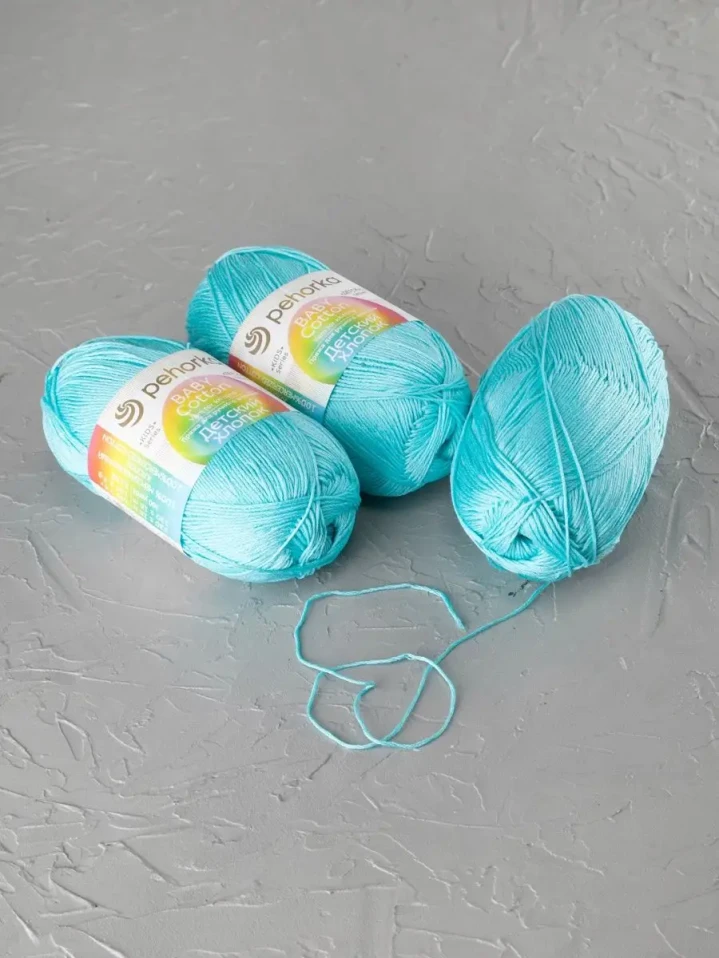 Пряжа Пехорка «Детский хлопок» - (63 - Льдинка)