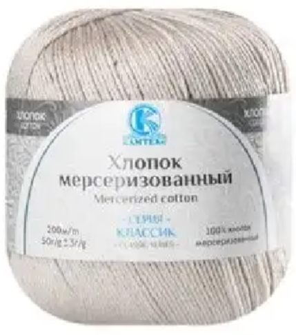 Пряжа Камтекс «Хлопок Мерсеризованный» - (006 - Светло-Бежевый)