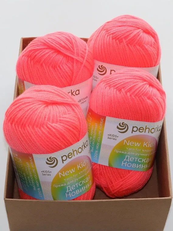 Пряжа Пехорка «Детская новинка» - (351 - Светло-коралловый)
