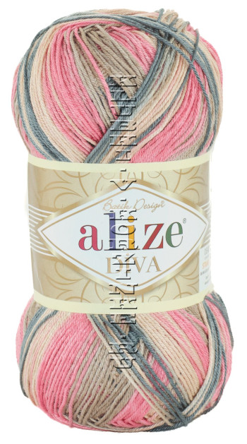 Пряжа Diva Batik Alize - (7399 - Беж, розовый, серый)