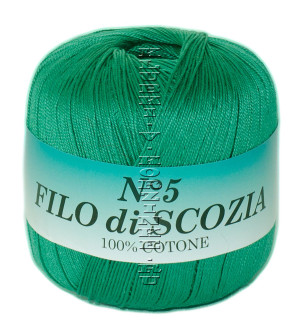 Пряжа Filo di Scozia №5 - (111 - Зелёный) 50 г / 226 м100% мерсеризованный хлопок