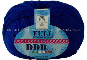 Пряжа Full BBB - (8964 - Ярко-синий) 50 г / 90 м100% мериносовая шерсть экстра