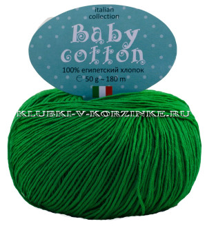 Пряжа Baby Cotton - (41 - Зеленый) 50 г / 180 м100% египетский хлопок 