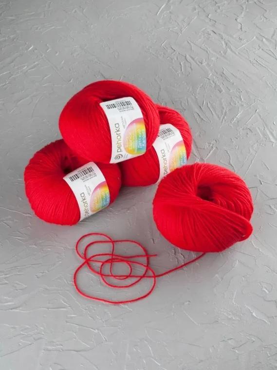 Пряжа Пехорка «Детский каприз» - (88 - Красный мак)