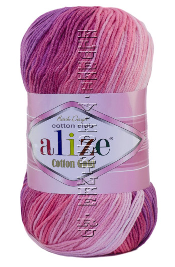 Пряжа Cotton Gold  Batik Alize - (3302 - Розовый, сиреневый)