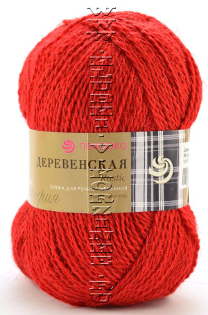 Пряжа Пехорка Деревенская - (88 - Красный мак) 100 г / 250 м100% полугрубая шерсть
