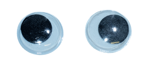 Глаза круглые с бегающими зрачками d 15 мм (MER-15 - черно-белые) 