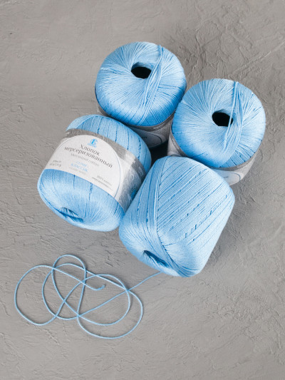Пряжа Камтекс «Хлопок Мерсеризованный» - (015 - Голубой)