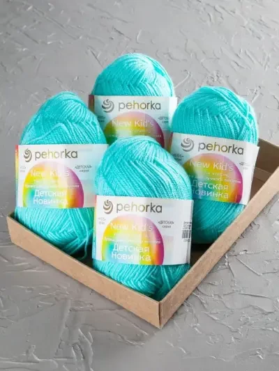 Пряжа Пехорка «Детская новинка» - (222 - Голубая бирюза)