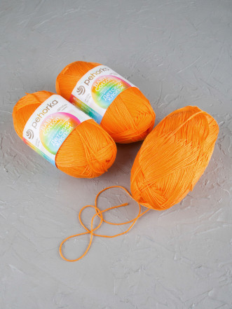 Пряжа Пехорка «Детский хлопок» - (485 - Желтооранжевый)